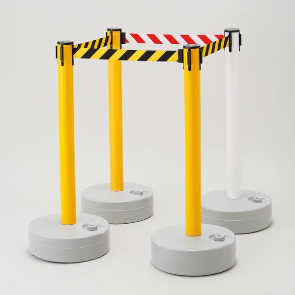 バリアースタンド BRS-YB ■カラー：(ポール)黄・(ベルト)黄/黒（代引不可）の通販は 33,482円