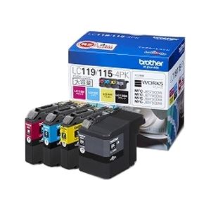 ブラザー工業 インクカートリッジ大容量タイプ お徳用4色パック LC119/1154PK（代引不可）