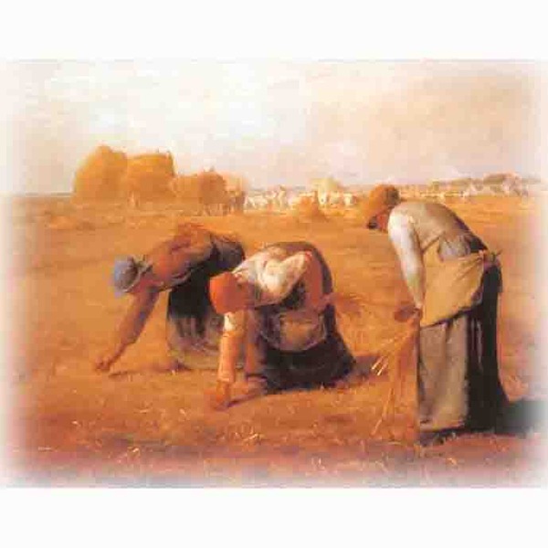 世界の名画】名画額縁 複製画 絵画額 □ ミレー名画額F6金「落穂