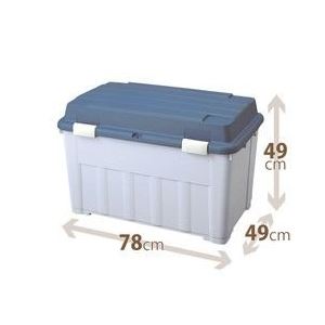 ベランダストッカー(収納ボックス/ストレージボックス) フタ付き 【大容量 120L】 幅78cm ブルー（代引不可）