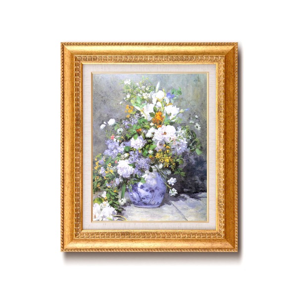 世界の名画】名画額縁 複製画 絵画額 □ ルノワール名画額F6金「花瓶