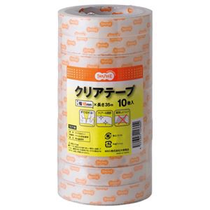 （まとめ） TANOSEE クリアテープ 18mm×35m 1パック（10巻） 【×5セット】（代引不可）の通販は