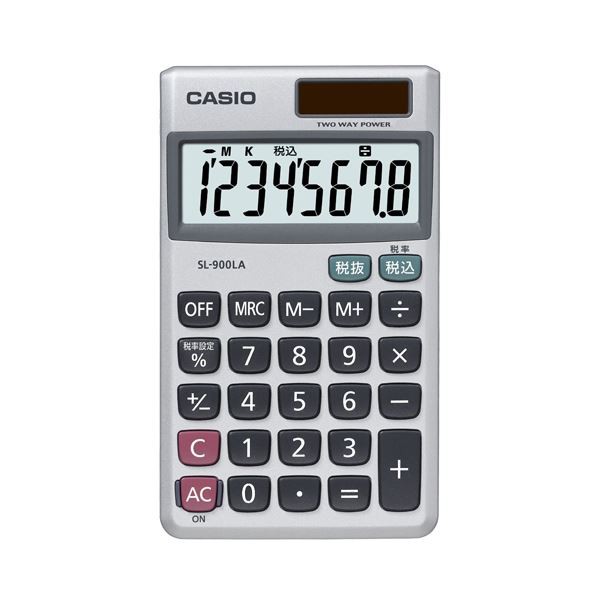 まとめ) カシオ CASIO 電卓 8桁 手帳サイズ SL-900LA-N 1台