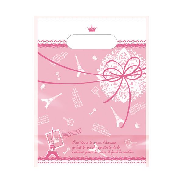 （まとめ） タカ印 デコラパック S W160×H210+D90mm パリ ピンク 35-3453 1パック（50枚） 【×5セット】（代引不可）