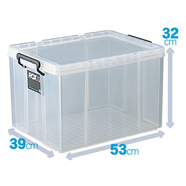 フタ付き収納ボックス/プラスチックケース 【幅39cm×高さ32cm】 クリアタイプ 『ROX ロックス』 日本製（代引不可）の通販は 5,074円
