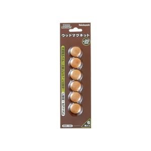 (業務用セット) ウッドマグネットナチュラル木目直径20mm WMG-206NMナチュラル木目【×20セット】（代引不可）
