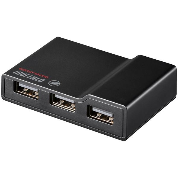 返品交換不可】 BUFFALO BSH4AE12BK ブラック 電源連動節電機能付き 4ポートセルフパワーハブ 送料無料