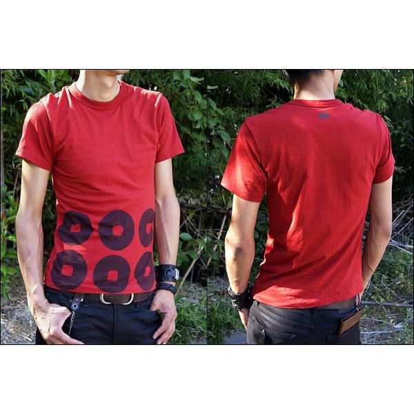 戦国武将Tシャツ 【真田幸村 六連銭】 Sサイズ 半袖 綿100% 日本製 ワイン 〔Uネック おもしろ〕（代引不可）の通販は