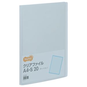 （まとめ） TANOSEE クリアファイル A4タテ 20ポケット 背幅14mm ブルー 1冊 【×40セット】（代引不可）