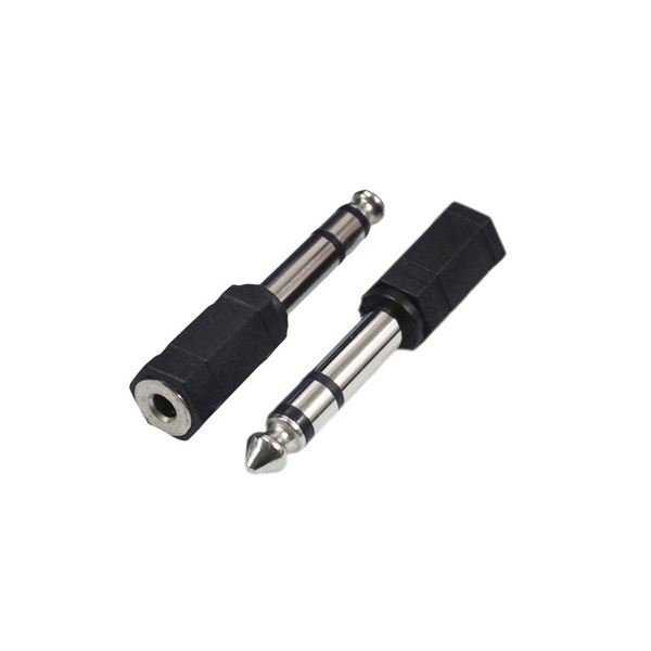 （まとめ）変換名人 AVプラグ 3.5mm（メス） to 6.5mm（オス）ステレオ AV／35J-65PS（2P）【×20セット】（代引不可）
