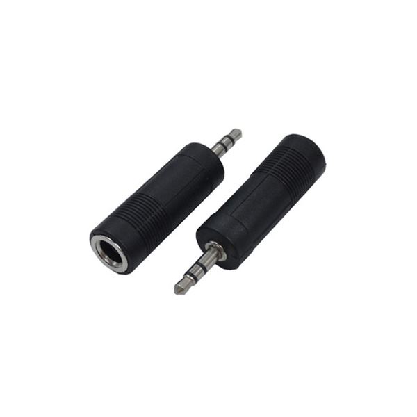 （まとめ）変換名人 AVプラグ 6.5mm（メス） to 3.5mm（オス）ステレオ AV／65J-35PS（2P）【×20セット】（代引不可）