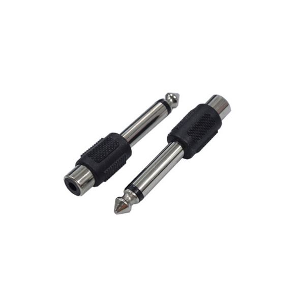 （まとめ）変換名人 AVプラグ RCA（メス） to 6.5mm（オス）モノラル AV／RCAJ-65PM（2P）【×20セット】（代引不可）