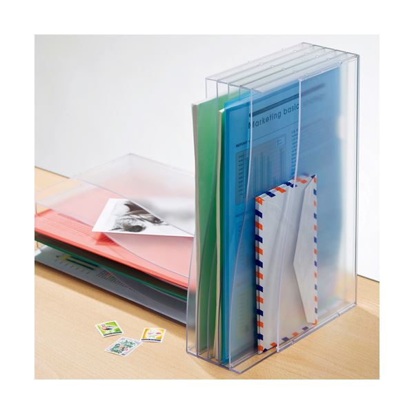 （まとめ） 岩崎工業 A4ファイルスタンド クリア ST6143AS 1個 【×3セット】（代引不可）の通販は