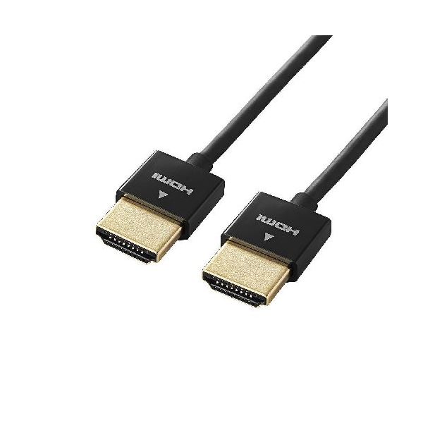 （まとめ）エレコム イーサネット対応スーパースリムHDMIケーブル（A-A） CAC-HD14SS20BK【×2セット】（代引不可）