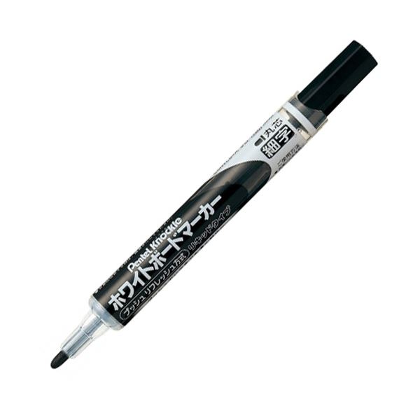 （まとめ） ぺんてる ホワイトボードマーカー ノックル 細字丸芯 黒 EMWLS-A 1本 【×30セット】（代引不可）