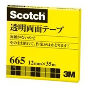 (業務用30セット) スリーエム 3M 透明両面テープ 665-3-12 12mm×35m ×30セット（代引不可）