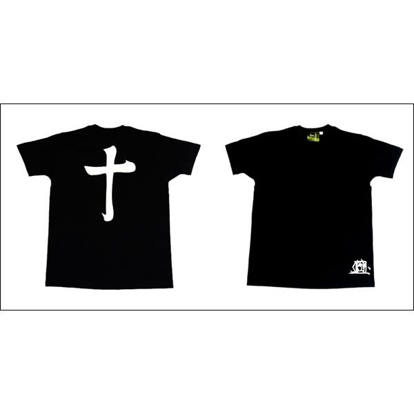 戦国武将Tシャツ 【島津義弘 十文字】 XLサイズ 半袖 綿100% ブラック(黒) 〔メンズ 大きいサイズ Uネック おもしろ〕（代引不可）の通販は