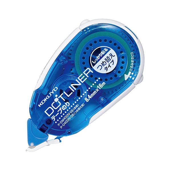 （まとめ） コクヨ 磁気テープのり 点点ラインドライブ しっかり貼る印字機 本体 8.4mm×16m タ-DM400N-08 1仕かける（10個） 【×2仕かける】（代引不可）