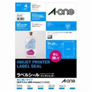 (業務用30セット) エーワン インクジェット用フィルムラベルシール 【A4/全面 4枚】 ノーカット 29293 透明 ×30セット（代引不可）