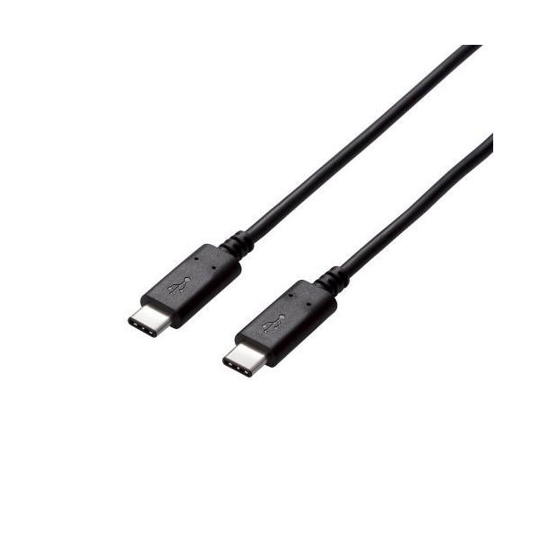 (まとめ)エレコム USB2.0ケーブル(Type-C-TypeC) U2C-CC5P20NBK【×2セット】（代引不可）