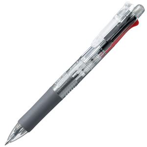 （まとめ） ゼブラ 多機能ペン クリップ-オン マルチ （軸色 透明） B4SA1-C 1本 【×10セット】（代引不可）