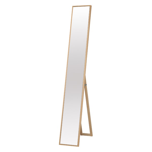 細枠スタンドミラー(22) (ナチュラル) 幅22×奥行38~51.5×高さ153cm