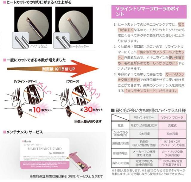 ラヴィア V-lineトリマー フローラ Vライントリマー ヒートカット方式 ラビア ビキニライン 毛 お手入【送料無料】