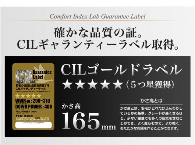 日本製 羽毛布団 ダブル ロング ホワイトダックダウン93% 1.3kg 立体キルト 抗菌 アレルGプラス＆2倍洗浄 400dp以上 かさ高165mm以上 掛け布団 国産 【送料無料】_4