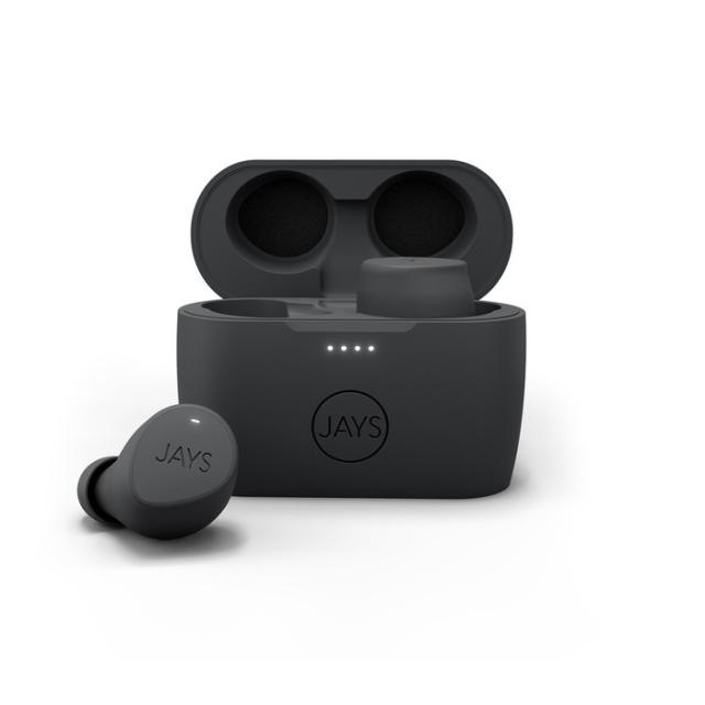 JAYS m-Five True Wirelessワイヤレスイヤホン Bluetooth 5.0 連続再生4.5時間 IPX5防滴 タッチ操作 グレー JS-MFTW-GY コンパクト【送料_1