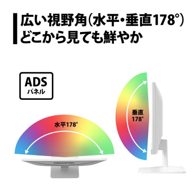 プリンストン モニター 21.5インチ フルHD 広視野角ADSパネル ブルーライト軽減 HDMIx1 DisplayPortx1 VGAx1 オーディオ入力x1 スピーカー内蔵 ホワイト PTFWLG-22W-A【送料無料】_2