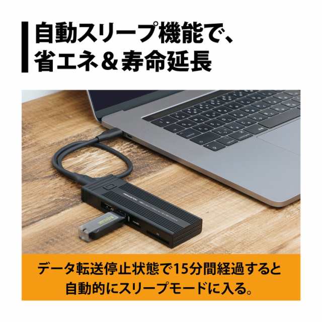 プリンストン SSD 外付け 2TB USB3.2 Gen2 読出最大1060MB s 4in1 カードリーダー機能付き USB Type-A×2  microSD×1 SD×1 オートスリー｜au PAY マーケット