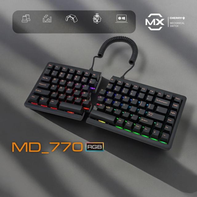 MISTEL BAROCCO MD770 RGB 茶軸 英語配列 左右分離型 Barocco Mistel MD770 RGB (英語配列/茶軸) 左右分離型 有線式