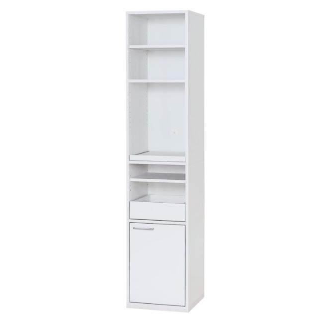 白井産業 モデレオ オフィス向け 食器棚 キッチンボード キッチンラック スリム ハイタイプ 幅38.8 高さ179.8 大容量 白 ホワイト アンティーク おしゃれ 収納(代引不可)【送料無料】の通販は