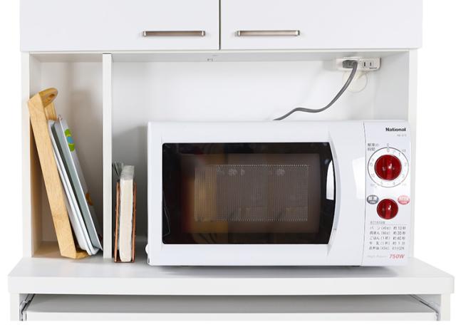 白井産業 モデレオ スライド付き カップボード キッチンボード 食器棚 収納 大容量 ハイタイプ 幅79.7 高さ178 白 ホワイト おしゃれ 北欧 引き出し付き(代引不可)【送料無料】_7