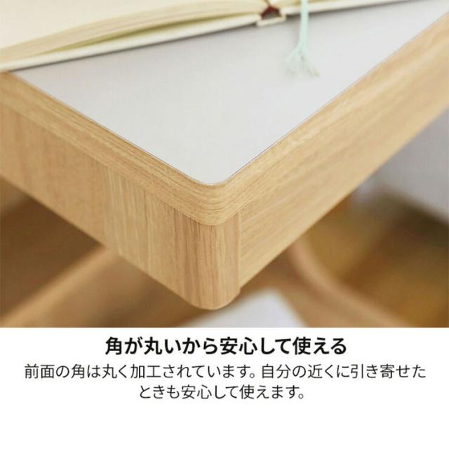 サイドテーブル ナイトテーブル 幅40cm 高さ60cm ソファサイド ベッドサイド キャスター付き メラミン天板 チルフィル CHI-6040W 白井産業 ナチュラル ブラウン【送料無料】_6