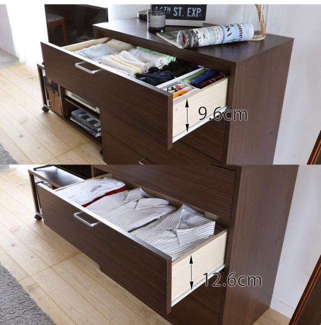 白井産業 チェスト タンス幅79cm 高さ80cm 衣類収納 ワイドタイプ 同