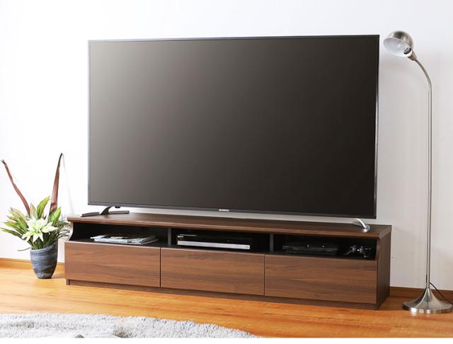 テレビ台 幅178cm 高さ40cm 75V型対応 シンプル 一人暮らし リビングボード TV台 TVボード 収納 フラップ扉 天然木 北欧 シンプル モダン ウォールナット おしゃれ家具 白井産業(代引不可)【送料無料】_3