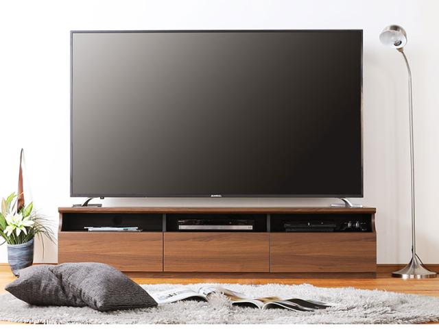テレビ台 幅178cm 高さ40cm 75V型対応 シンプル 一人暮らし リビングボード TV台 TVボード 収納 フラップ扉 天然木 北欧 シンプル モダン ウォールナット おしゃれ家具 白井産業(代引不可)【送料無料】_4