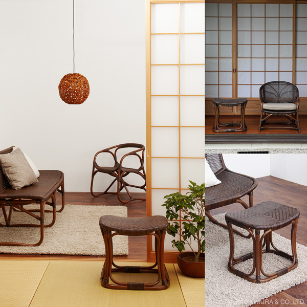 ラタン 手編み スツール 籐家具 籐 インテリア イス 椅子 腰かけ