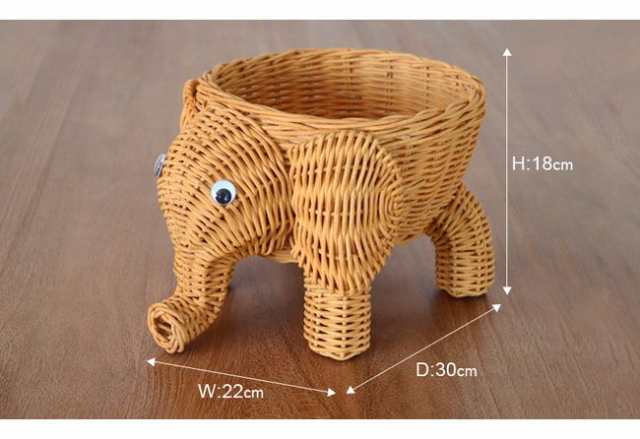 アジアン雑貨 バリ 小物入れ 収納 バスケット 象 エレファント