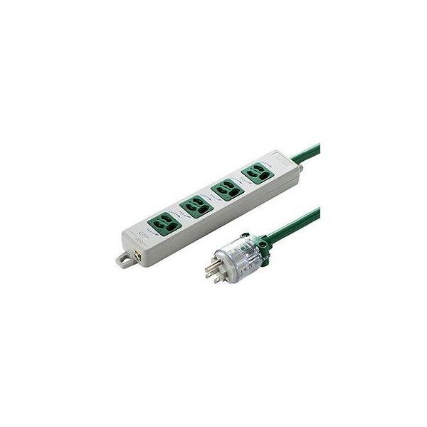 サンワサプライ 医用接地プラグ付き電源タップ バックアップ用 3P4個口 5m TAP-HPM4-5G(代引不可)【送料無料】の通販は 9,724円