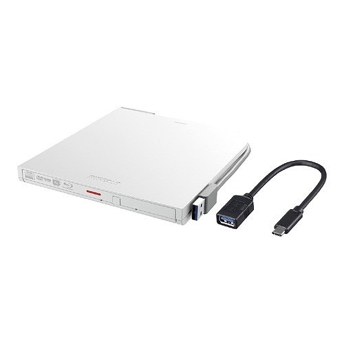 バッファロー USB3.2(Gen1)対応 ポータブルBD 再生/書込ソフト添付 ホワイト BRXL-PT6U3-WHE(代引不可)【送料無料】