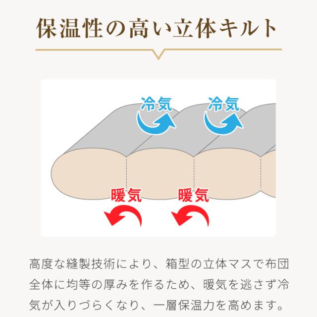 日本製 羽毛布団 セミダブルロング 170×210cm ホワイトダックダウン90% CILシルバーラベル 充填量1.2kg 立体キルト 抗菌 アレルGプラス&2倍洗浄 350dp以上 かさ高145mm以上 掛け布団 国産_12