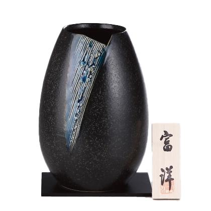 信楽焼 青藍 花瓶 sha-236(代引不可)【送料無料】