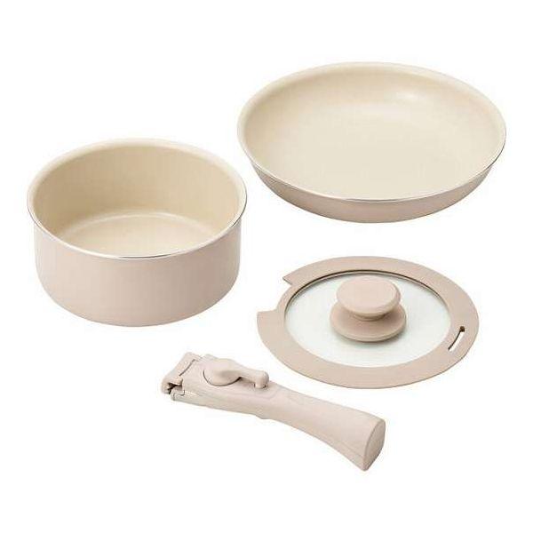 マジクック セラミック加工 IH対応着脱ハンドルフライパン4点セット KKW-04(代引不可)【送料無料】