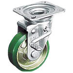 OH プレスキャスター 自在ブレーキ付 ウレタン車 150mm【OHUJB-150】(キャスター・プレート式ウレタン車)【送料無料】
