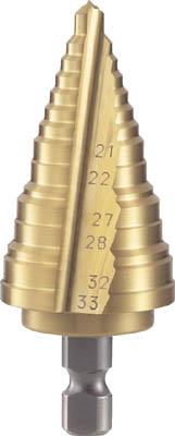TRUSCO 電気設備用ステップドリル 2枚刃チタンコーティング 21~33mm【NMS-33EG】(穴あけ工具・ステップドリル)【送料無料】