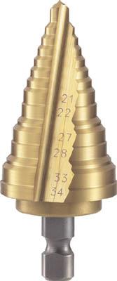 TRUSCO 電気設備用ステップドリル 2枚刃チタンコーティング 21~34mm【NMS-34EG】(穴あけ工具・ステップドリル)【送料無料】