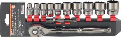 TRUSCO ソケットレンチセット 12角タイプ 差込角9.5 12S【TSW3-12S】(レンチ・スパナ・プーラ・ソケットレンチセット)【送料無料】