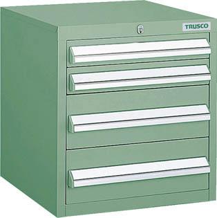 TRUSCO LVR型キャビネット 392X412XH420 引出4段 GN LVR422【送料無料】